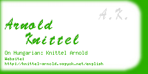 arnold knittel business card